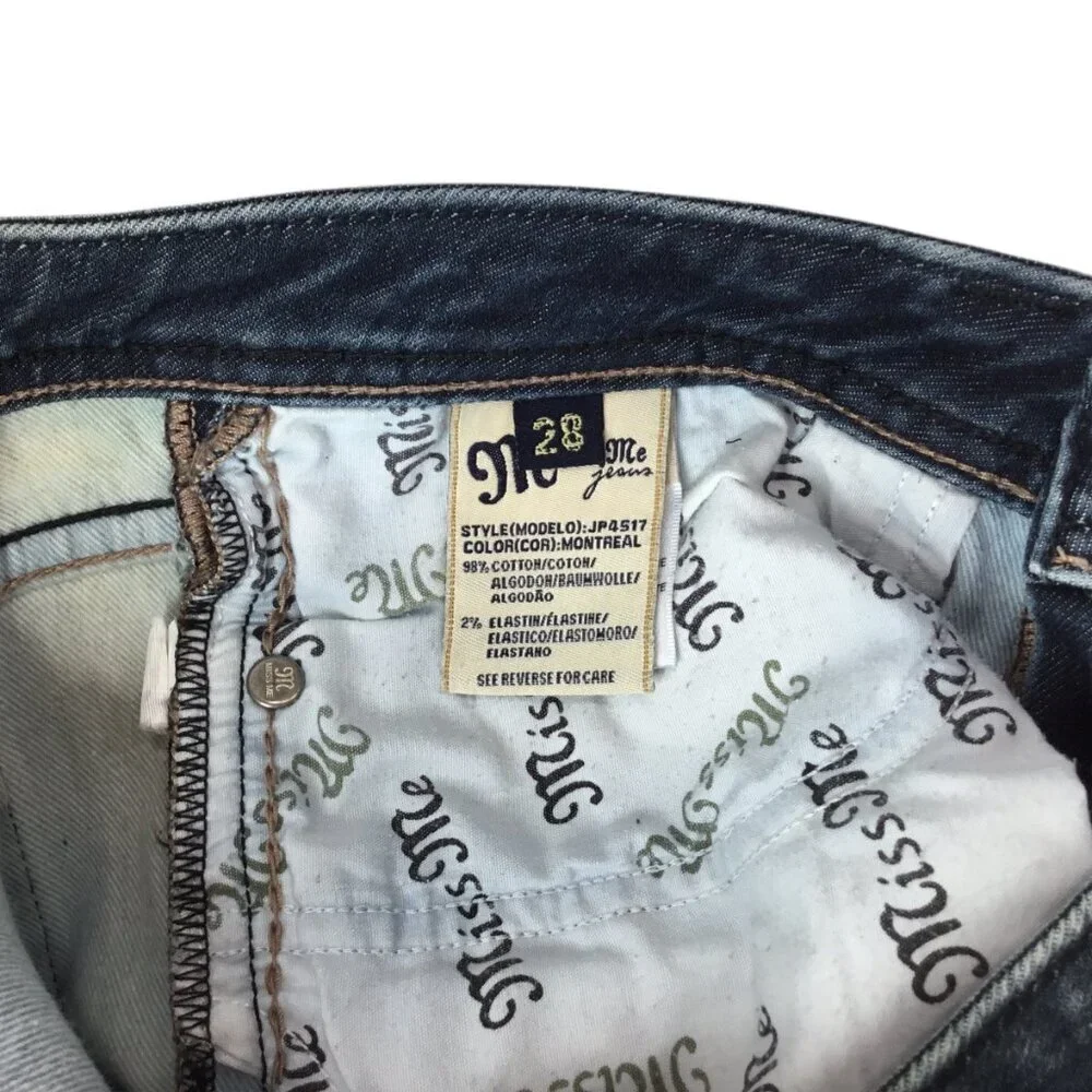 Miss Me Flare Jeans Size 28 JP4517 Thick Stitch Western Blue Denim Stretch
